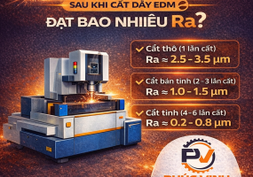 Độ nhám bề mặt sau khi cắt dây EDM đạt bao nhiêu Ra?