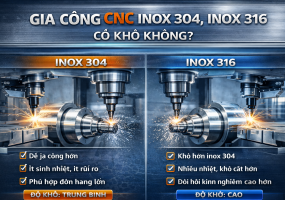 Gia công CNC inox 304, inox 316 có khó không?