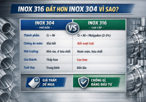 Inox 316 đắt hơn inox 304 vì sao? Có đáng để đầu tư?