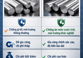 So sánh inox 304 và inox 316 trong gia công cơ khí chính xác