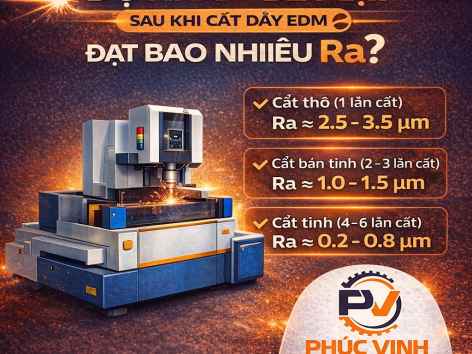 Độ nhám bề mặt sau khi cắt dây EDM đạt bao nhiêu Ra?