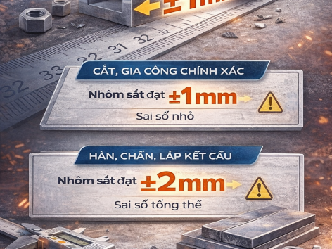 Dung sai trong gia công nhôm và sắt là bao nhiêu?