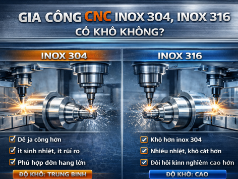 Gia công CNC inox 304, inox 316 có khó không?