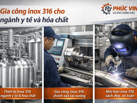 Gia công inox 316 cho ngành y tế và hóa chất – Chống ăn mòn vượt trội