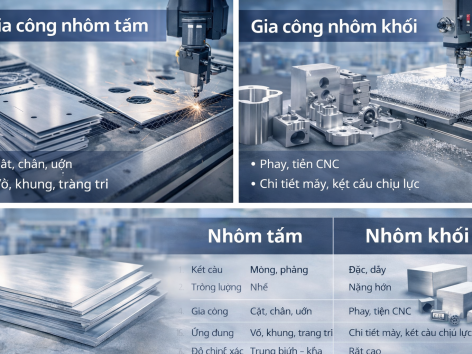 Gia công nhôm tấm và nhôm khối khác nhau thế nào?
