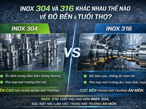 Inox 304 và inox 316 khác nhau thế nào về độ bền và tuổi thọ?