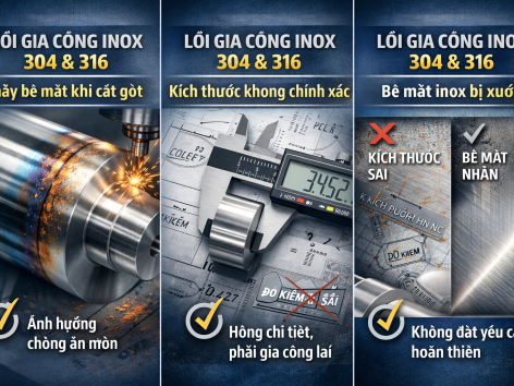 Những lỗi thường gặp khi gia công inox 304 và 316 – Cách tránh để đảm bảo độ chính xác