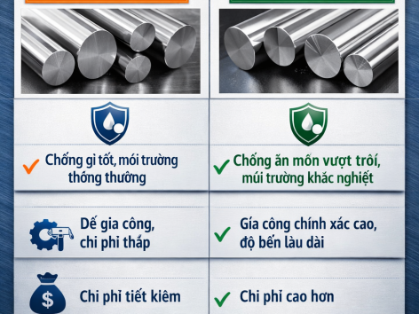 So sánh inox 304 và inox 316 trong gia công cơ khí chính xác