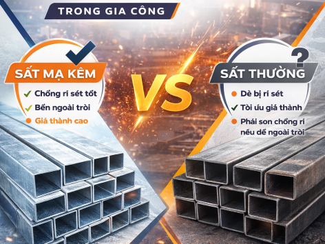 So sánh sắt mạ kẽm và sắt thường trong gia công – Nên chọn loại nào?
