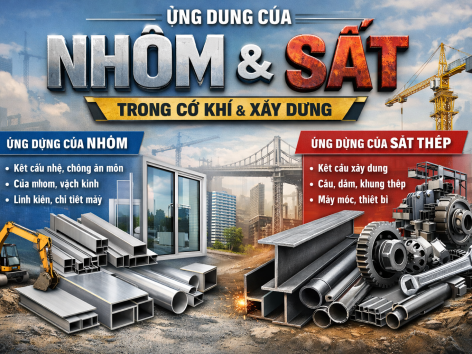 Ứng dụng của nhôm và sắt trong cơ khí & xây dựng