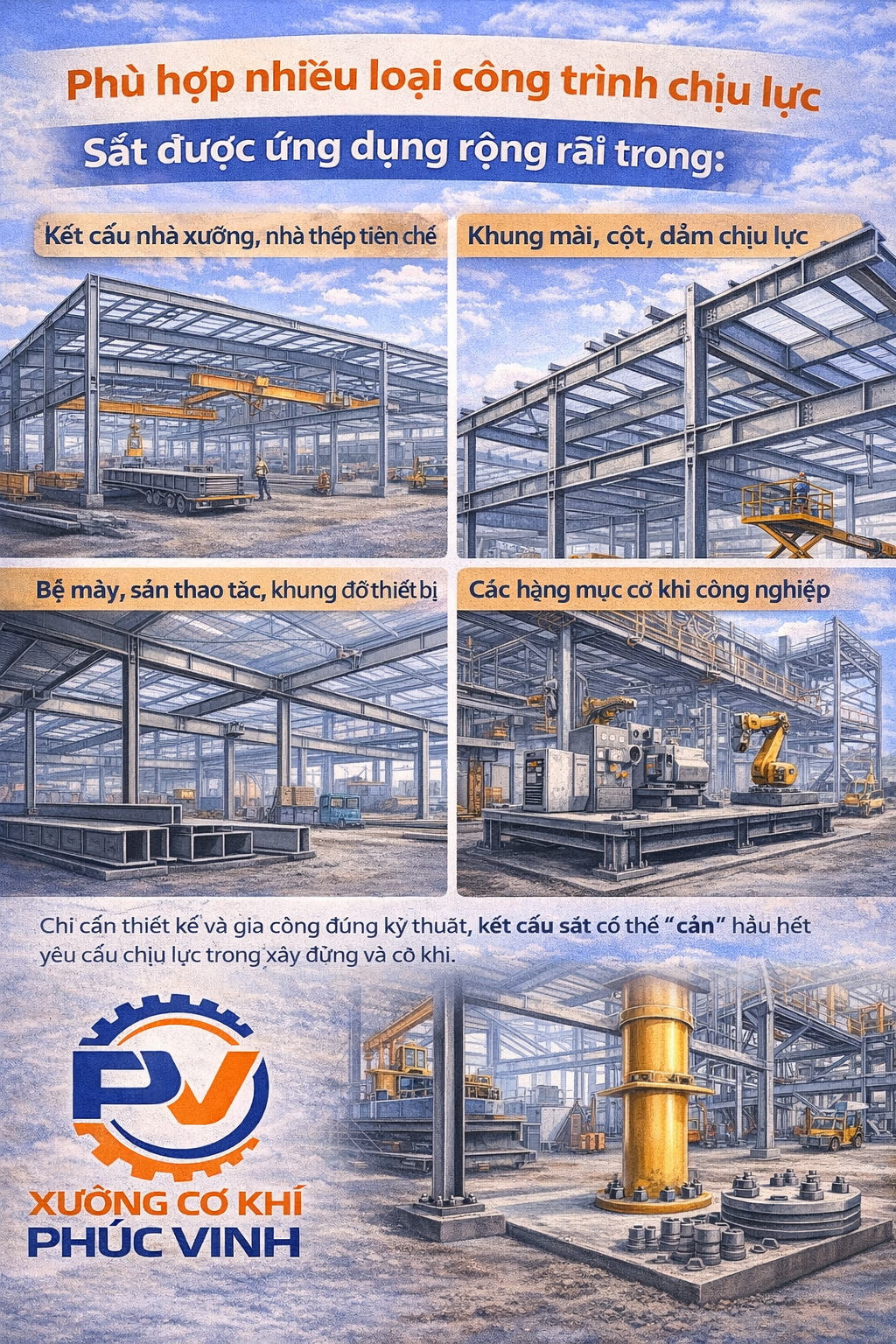 Ứng dụng sắt trong công trình chịu lực